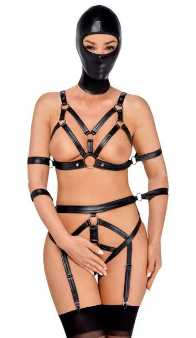 Bad Kitty - Arm Cuffs and Head Mask Strap Set