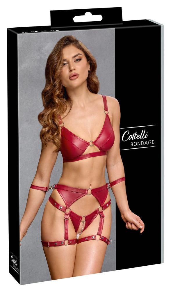 Cottelli Bondage - Crotchless Red Bondage Set