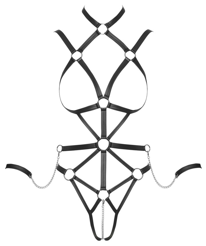 Bad Kitty - Crotchless Harness Body with Handcuffs