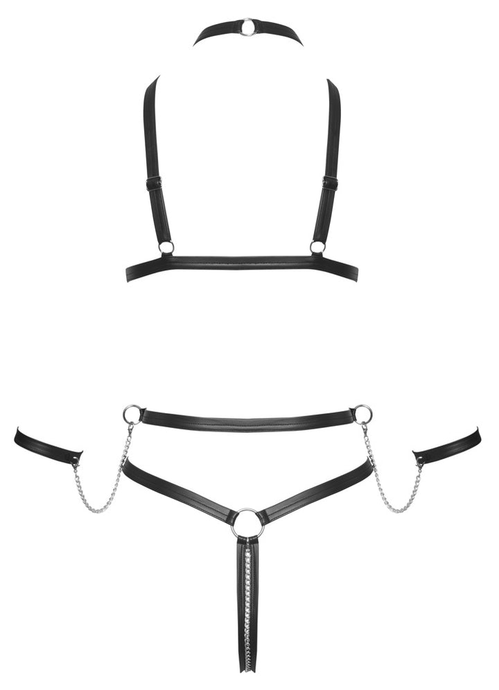 Bad Kitty - Crotchless Harness Body with Handcuffs