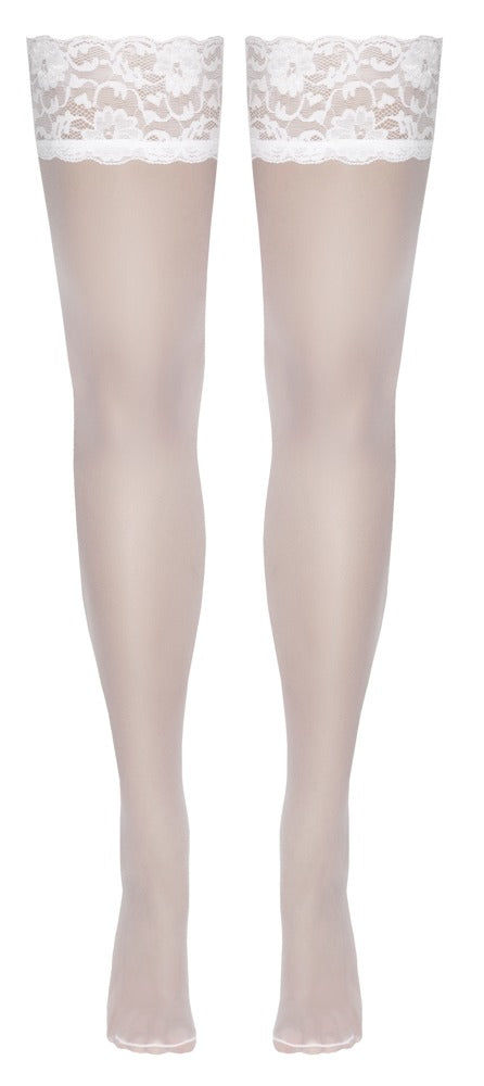 Cottelli Legwear - Luxurious White Hold-up Stockings