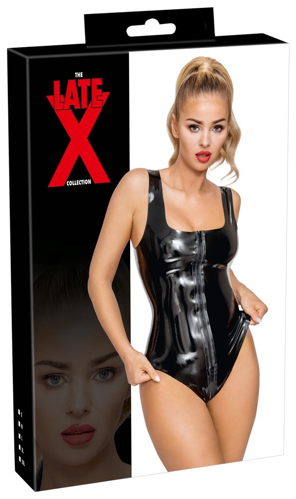 LATE X - Black Latex Zip Crotch Body